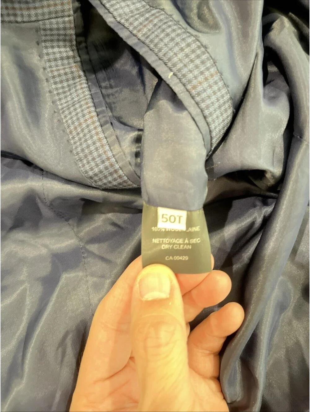 PETER MILLAR BLUE PATTERN MENS BLAZER 50TALL MADE IN CANADA VGC